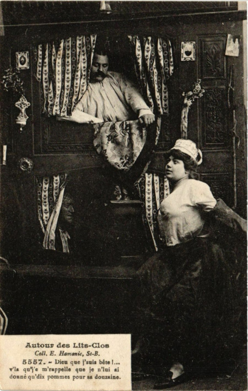Carte postale ancienne Autour des Lits-Clos France Folklore
