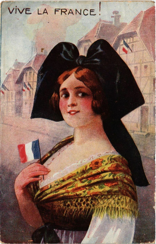 Carte postale ancienne Vive la France - Folklore - Types