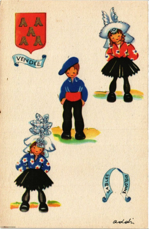 Carte postale ancienne Vendée - Folklore - Types