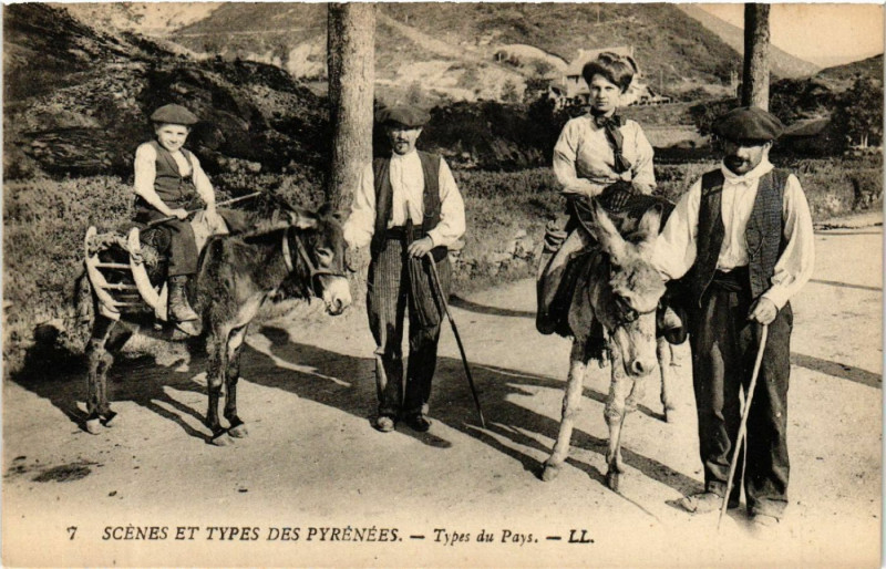 Carte postale ancienne Types Du Pyrénées - Types du Pays - Folklore - Types