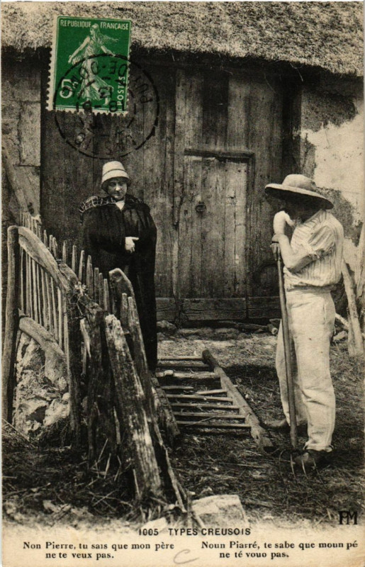 Carte postale ancienne Types Creusois - Folklore - Types