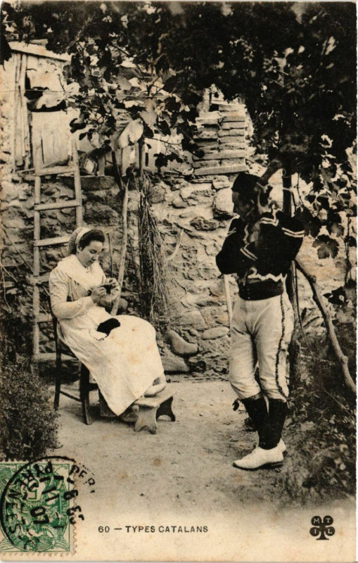 Carte postale ancienne Types Catalans - Folklore - Types