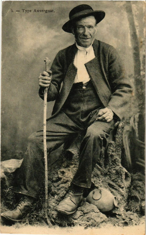 Carte postale ancienne Type Auvergnat - Folklore - Types