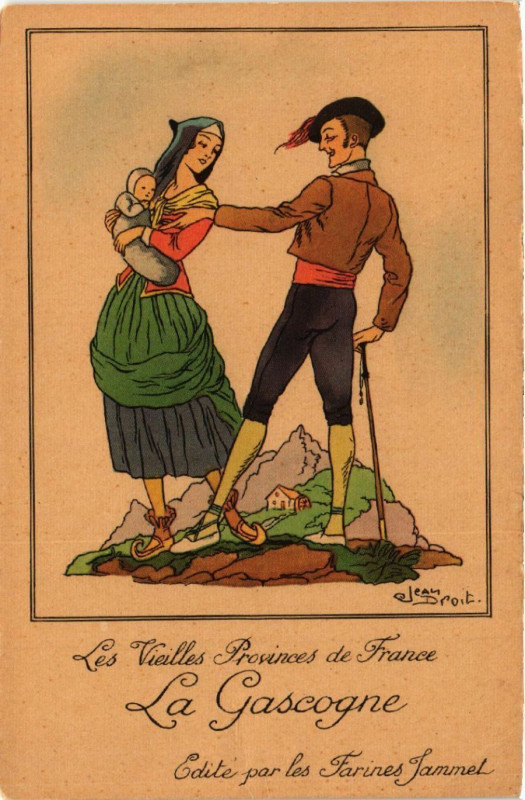 Carte postale ancienne France - Folklore - Les Vieilles Provinces de France - La Gascogne