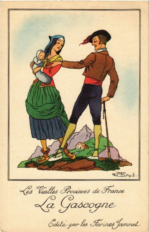 Carte postale ancienne France - Folklore - Les Vieilles Provinces de France - La Gascogne