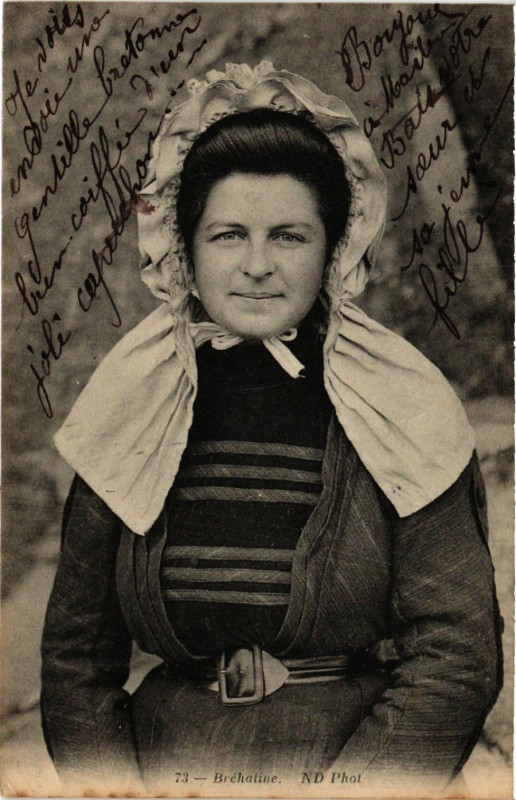 Carte postale ancienne Bréhatine - Folklore - Types