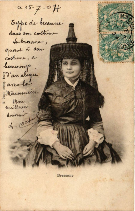 Carte postale ancienne Bressane - Folklore - Types