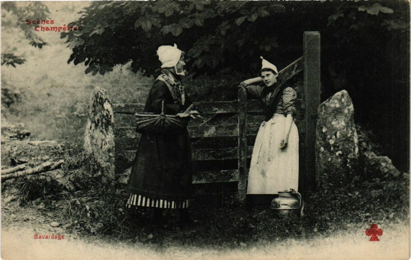 Carte postale ancienne Bavardage - Folklore - Types