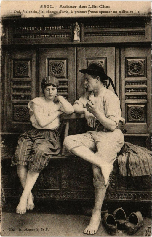 Carte postale ancienne Autour des Lits-Clos - Folklore - Types