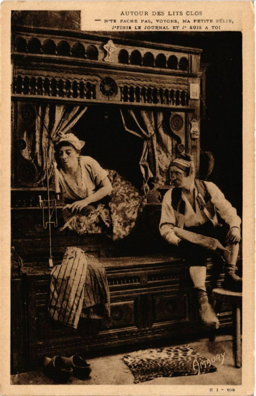 Carte postale ancienne Autour des Lits-Clos - Folklore - Types