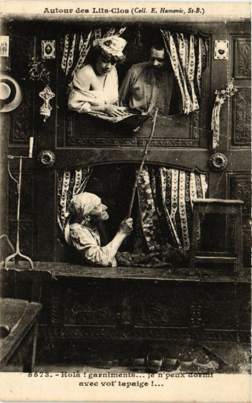 Carte postale ancienne Autour des Lits-Clos - Folklore - Types