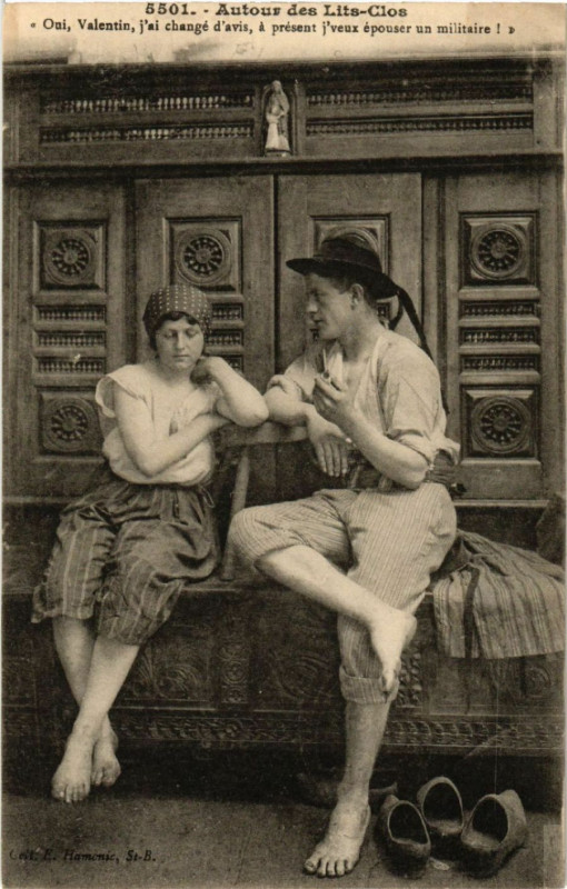 Carte postale ancienne Autour des Lits-Clos - Folklore - Types