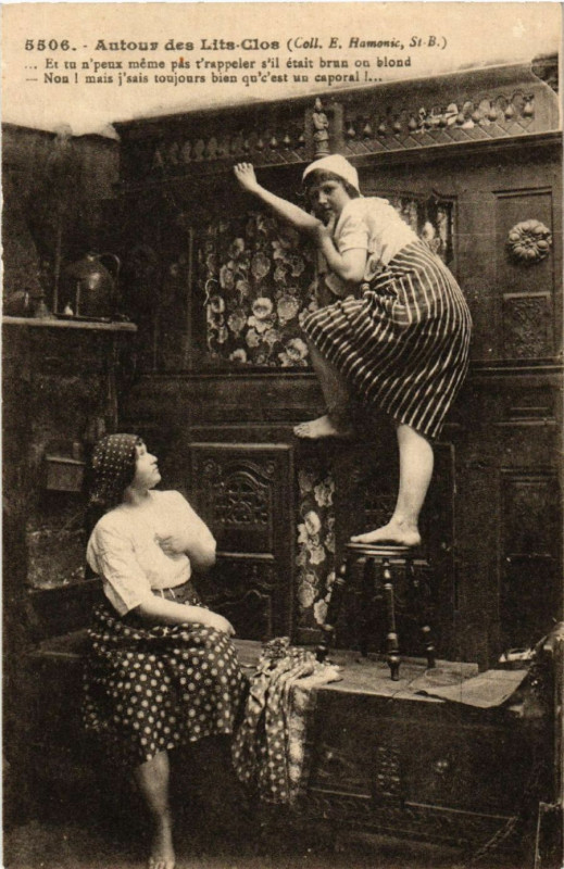Carte postale ancienne Autour des Lits-Clos - Folklore - Types