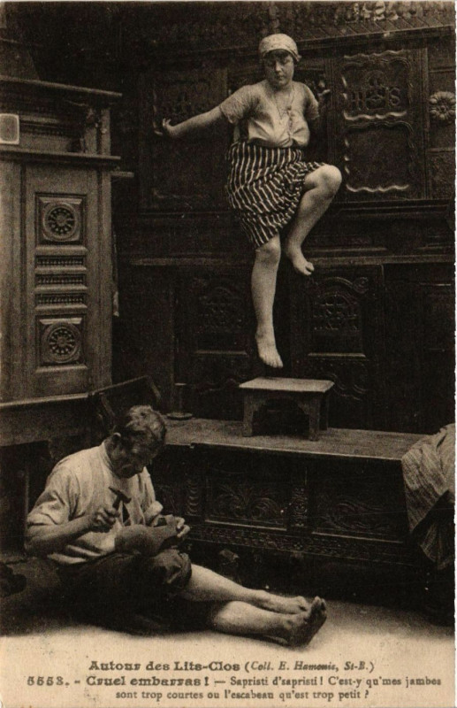 Carte postale ancienne Autour des Lits-Clos - Cruel embarras - Folklore - Types