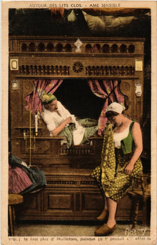 Carte postale ancienne Autour Des Lits Clos - Ame Sensible - Folklore - Types
