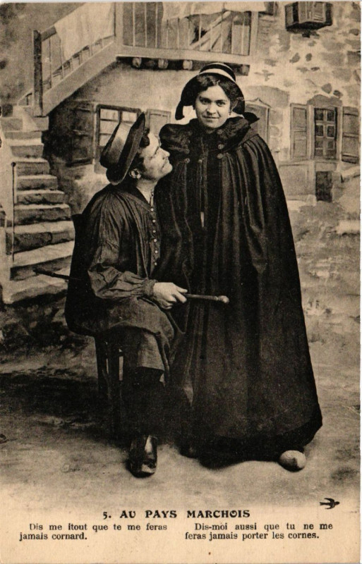Carte postale ancienne Au Pays Marchois - Folklore - Types