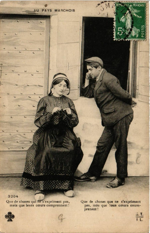Carte postale ancienne Au Pays Marchois - Folklore - Types