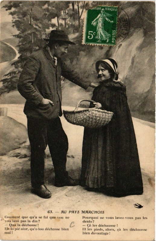 Carte postale ancienne Au Pays Marchois - Folklore - Types