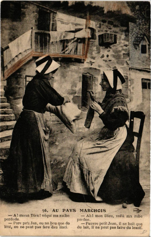 Carte postale ancienne Au Pays Marchois - Folklore - Types
