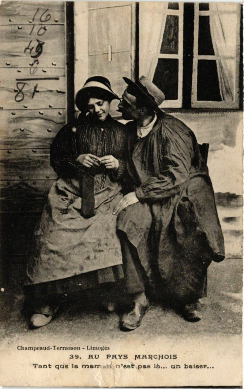 Carte postale ancienne Au Pays Marchois - Folklore - Types