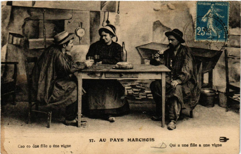 Carte postale ancienne Au Pays Marchois - Folklore - Types