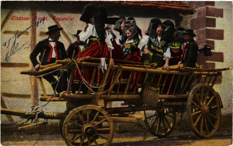 Carte postale ancienne Alsace - Elsass - Elsasser Tracht - Engweiler - Folklore - Types