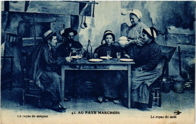 Carte postale ancienne Au Pays Marchois - Folklore - Types