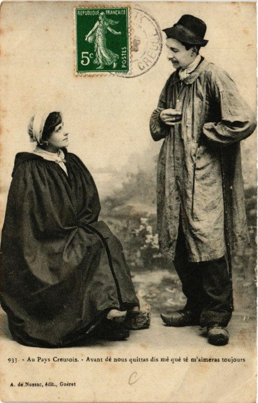 Carte postale ancienne Au Pays Creusois - Folklore - Types