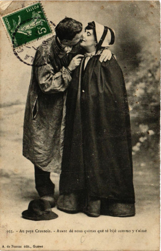 Carte postale ancienne Au Pays Creusois - Folklore - Types