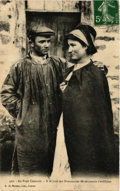 Carte postale ancienne Au Pays Creusois - Folklore - Types
