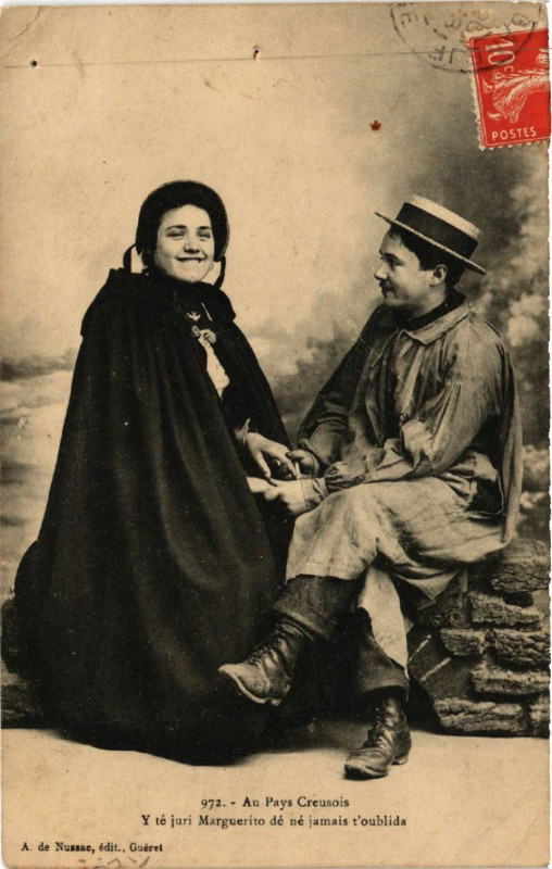 Carte postale ancienne Au Pays Creusois - Folklore - Types
