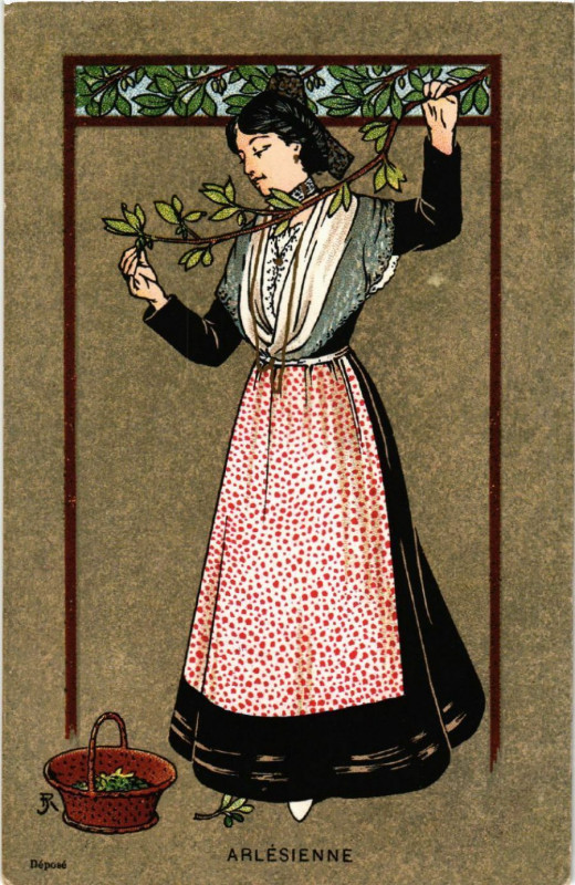 Carte postale ancienne Arlésienne - Folklore - Types