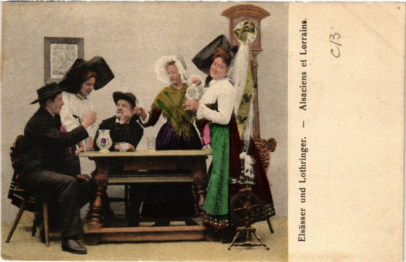 Carte postale ancienne Alsaciens et Lorrains - Elsasser und Lothringer - Folklore - Types