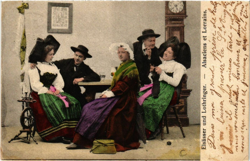 Carte postale ancienne Alsaciens et Lorrains - Elsasser und Lothringer - Folklore - Types