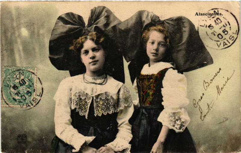Carte postale ancienne Alsaciennes - Folklore - Types
