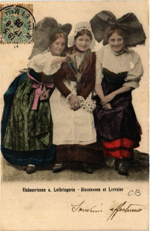 Carte postale ancienne Alsacienne et Lorraine - Elsasserin u. Lothringerin - Folklore