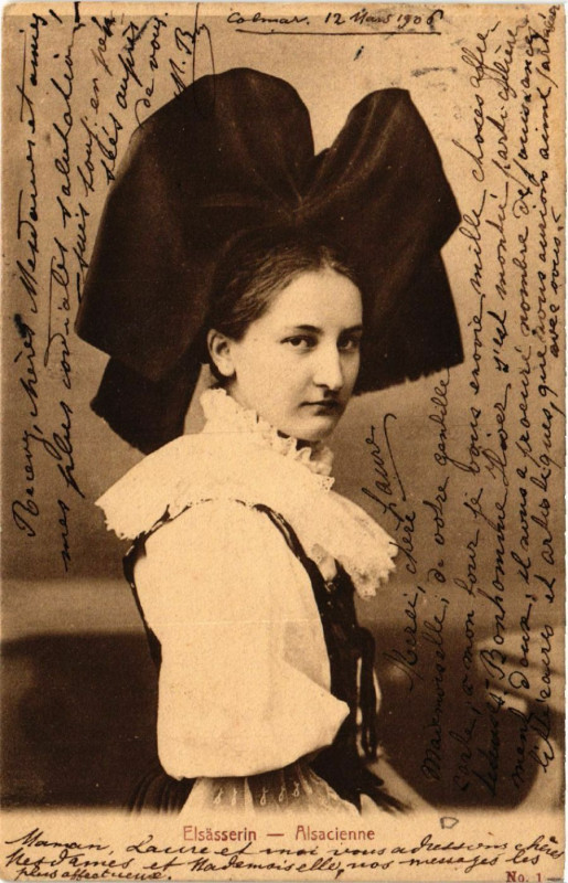 Carte postale ancienne Alsacienne - Elsasserin - Folklore - Types