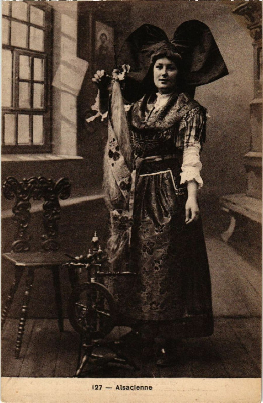 Carte postale ancienne Alsacienne - Folklore - Types