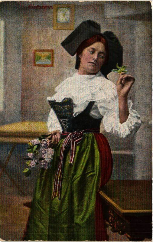 Carte postale ancienne Alsacienne - Elsasserin - Folklore - Types