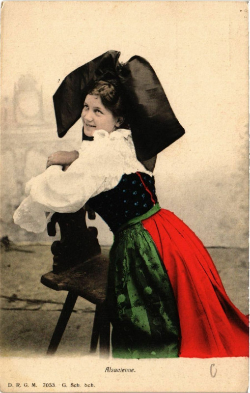 Carte postale ancienne Alsacienne - Elsasserin - Folklore - Types