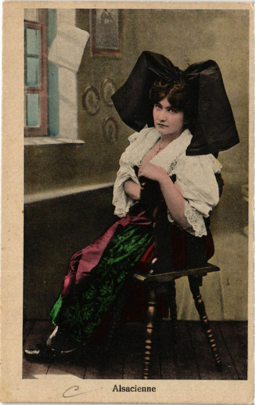 Carte postale ancienne Alsacienne - Elsasserin - Folklore - Types
