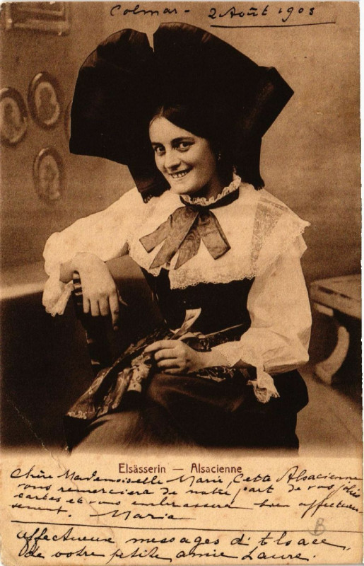 Carte postale ancienne Alsacienne - Elsasserin - Folklore - Types