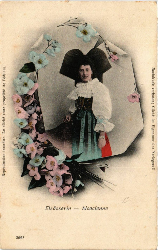 Carte postale ancienne Alsacienne - Elsasserin - Folklore - Types