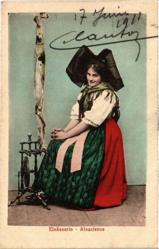 Carte postale ancienne Alsacienne - Elsasserin - Folklore - Types