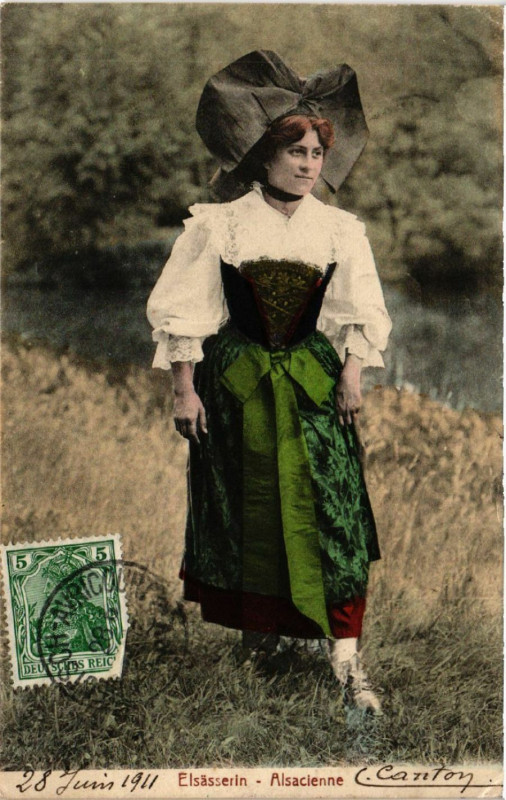 Carte postale ancienne Alsacienne - Elsasserin - Folklore - Types