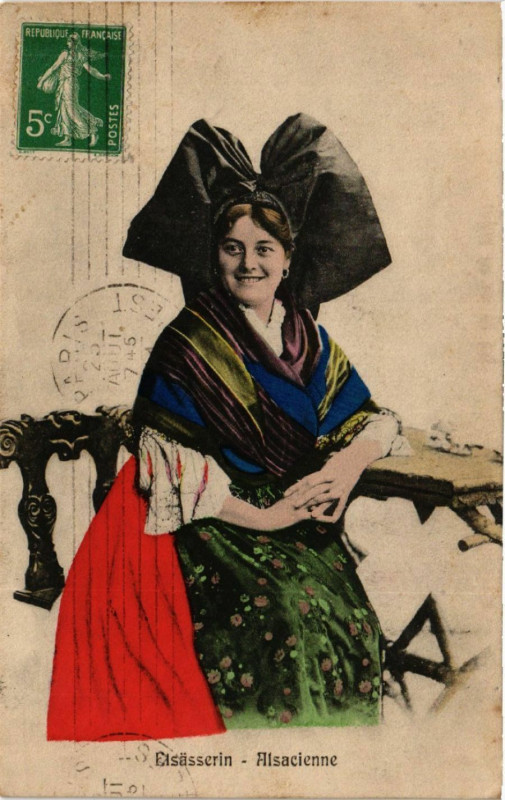 Carte postale ancienne Alsacienne - Elsasserin - Folklore - Types