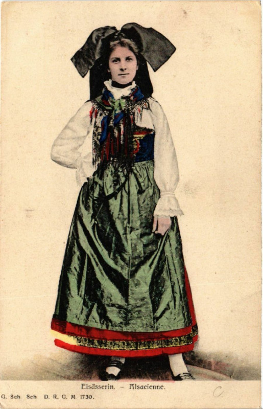 Carte postale ancienne Alsacienne - Elsasserin - Folklore - Types
