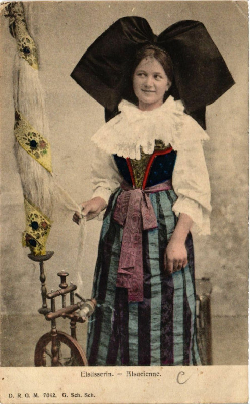 Carte postale ancienne Alsacienne - Elsasserin - Folklore - Types