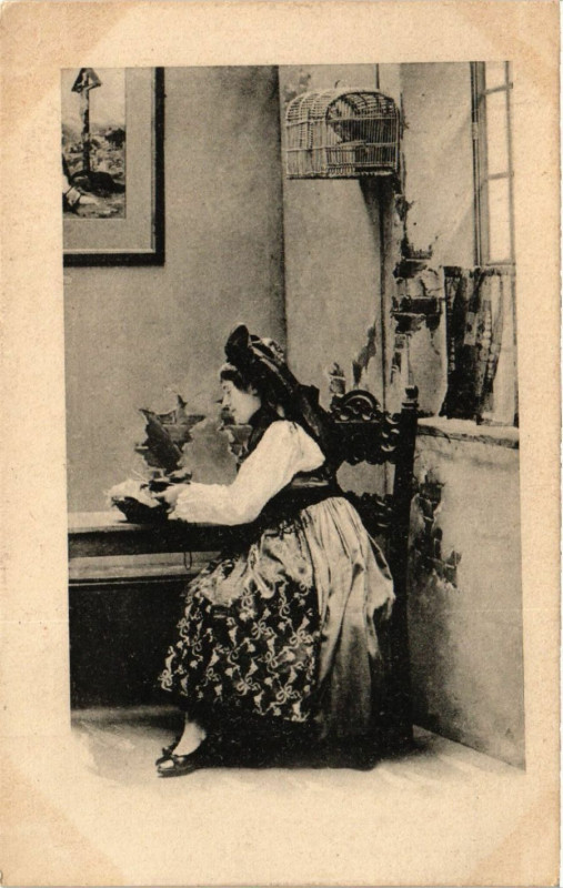 Carte postale ancienne Alsacienne - Elsasserin - Folklore - Types