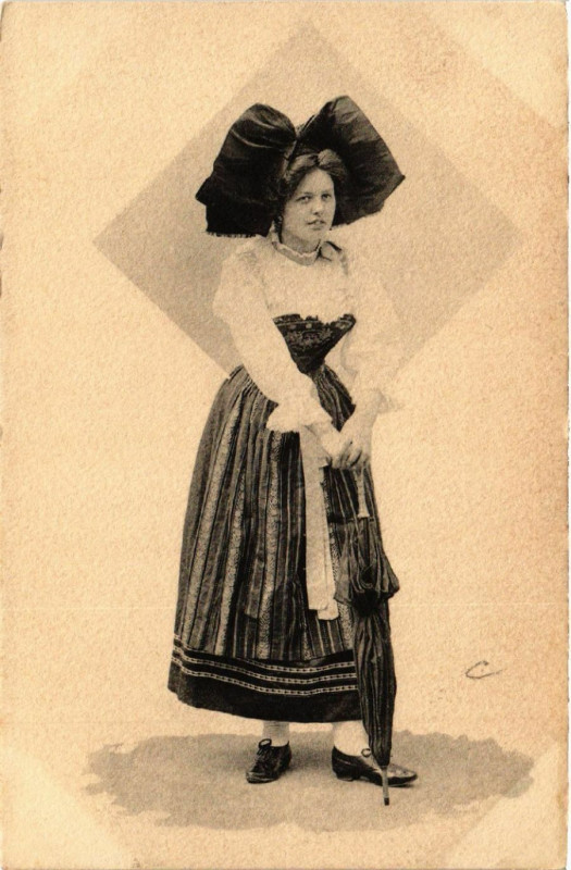Carte postale ancienne Alsacienne - Elsasserin - Folklore - Types